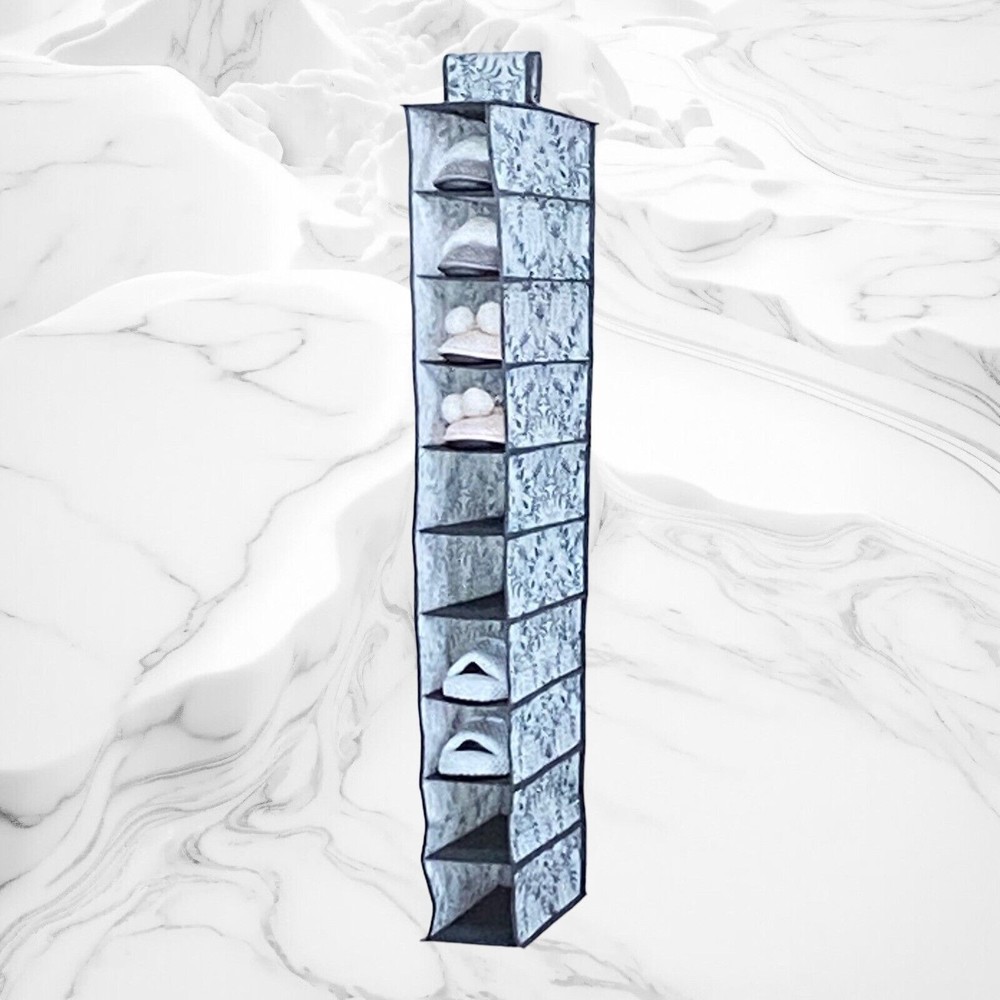 Closet Organizer 10 Shelf Hanging Storage 47 inches x 12  x 6 Laura Ashley New